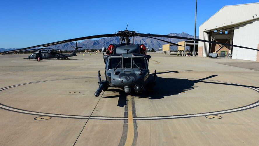HH-60 sits on flight line at DM