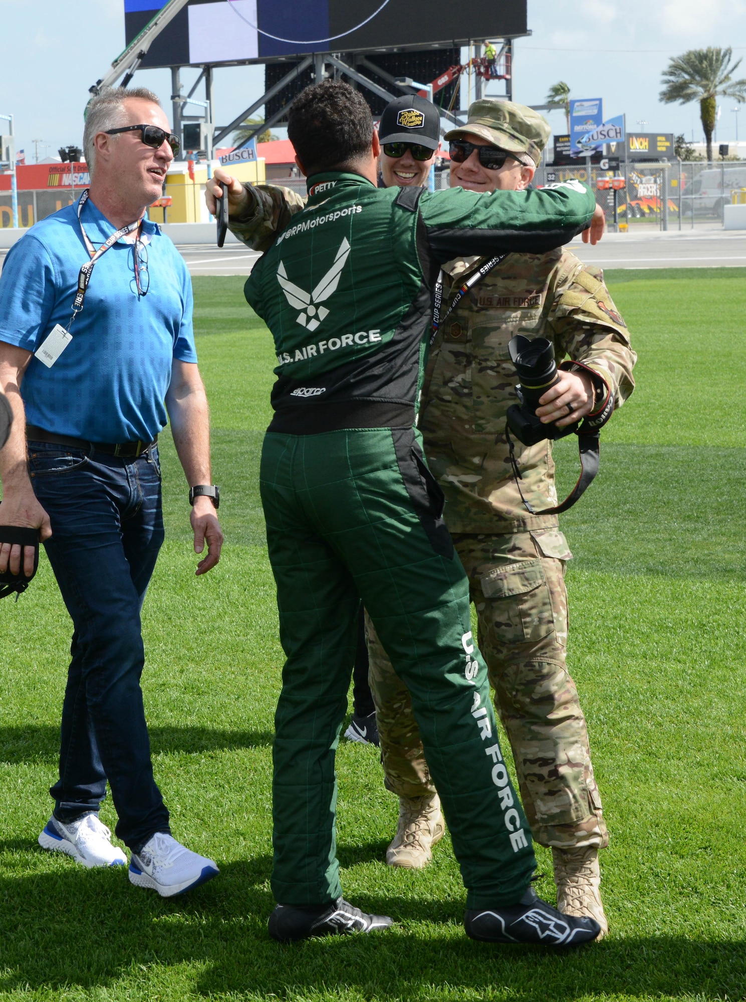 Bubba Wallace, driver of Richard Petty Motorsport’s No. 43 car, made a grand entrance to this year’s Daytona 500 race.