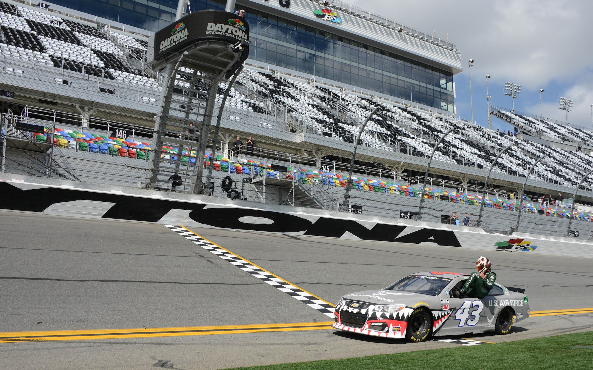 Bubba Wallace, driver of Richard Petty Motorsport’s No. 43 car, made a grand entrance to this year’s Daytona 500 race.