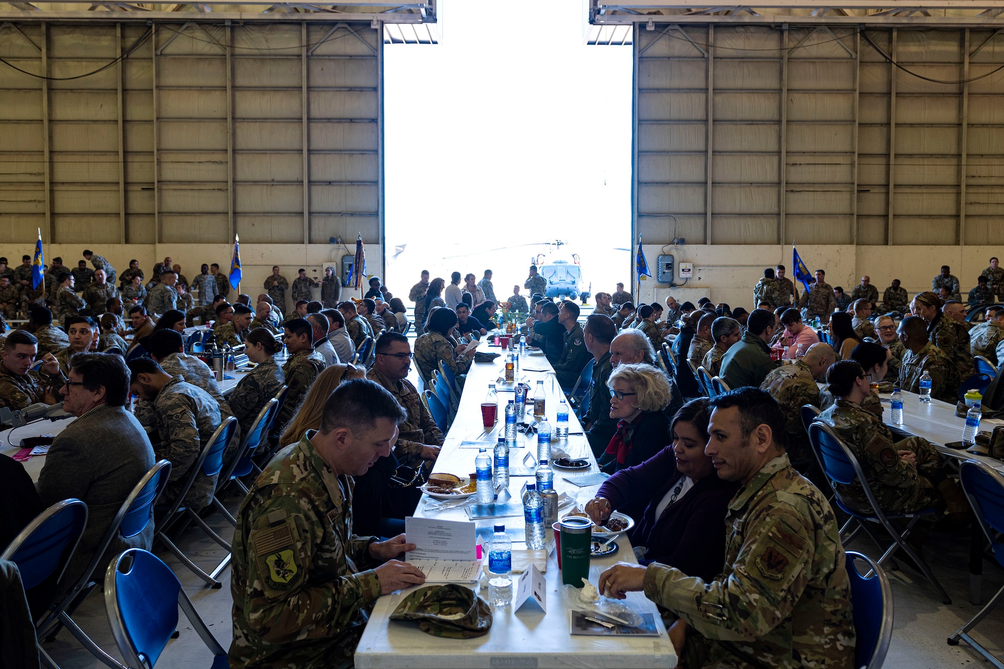 Members of Team Moody participate at the Annual Awards Ceremony Feb. 14, 2020, at Moody Air Force Base, Georgia. The ceremony recognized the top military and civilian personnel in 10 separate categories. (U.S. Air Force photo by Senior Airman Erick Requadt)