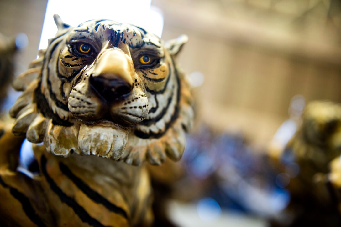 An award rests on a table during the Annual Awards Ceremony Feb. 14, 2020, at Moody Air Force Base, Georgia. The ceremony recognized the top military and civilian personnel in 10 separate categories. (U.S. Air Force photo by Senior Airman Erick Requadt)