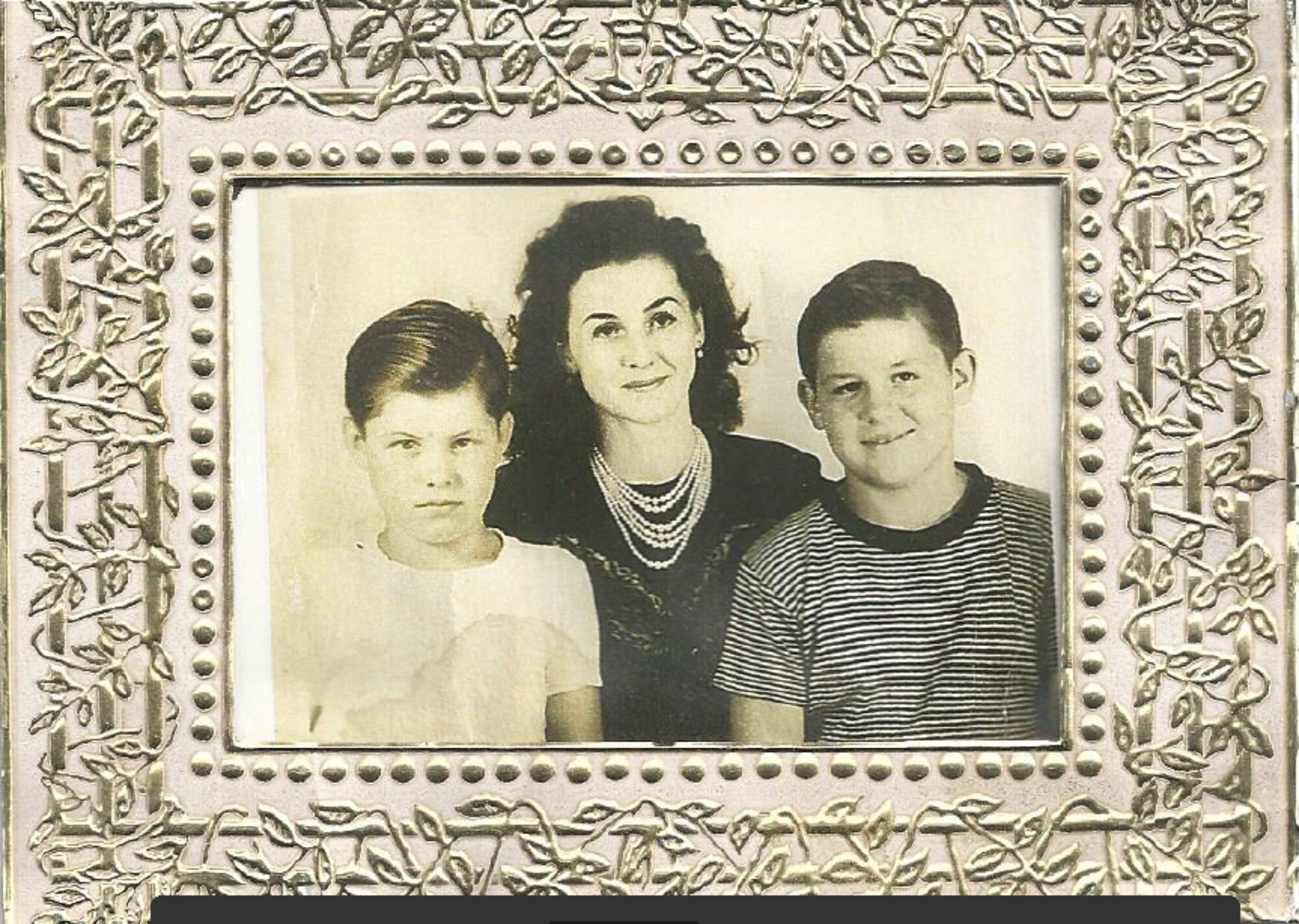 Frances Mae Sherrill sits with her sons for a photo in the 1950s. Frances Mae and Jerry, left, were present at Fairfield-Suisun Air Force Base (now Travis AFB) on Aug. 5, 1950, when a B-29 Superfortress crashed, killing 19 and wounding more than 100 others. Shrapnel hit Frances Mae's right leg, causing an amputation below the knee. (Courtesy photo/Jerry Sherrill)