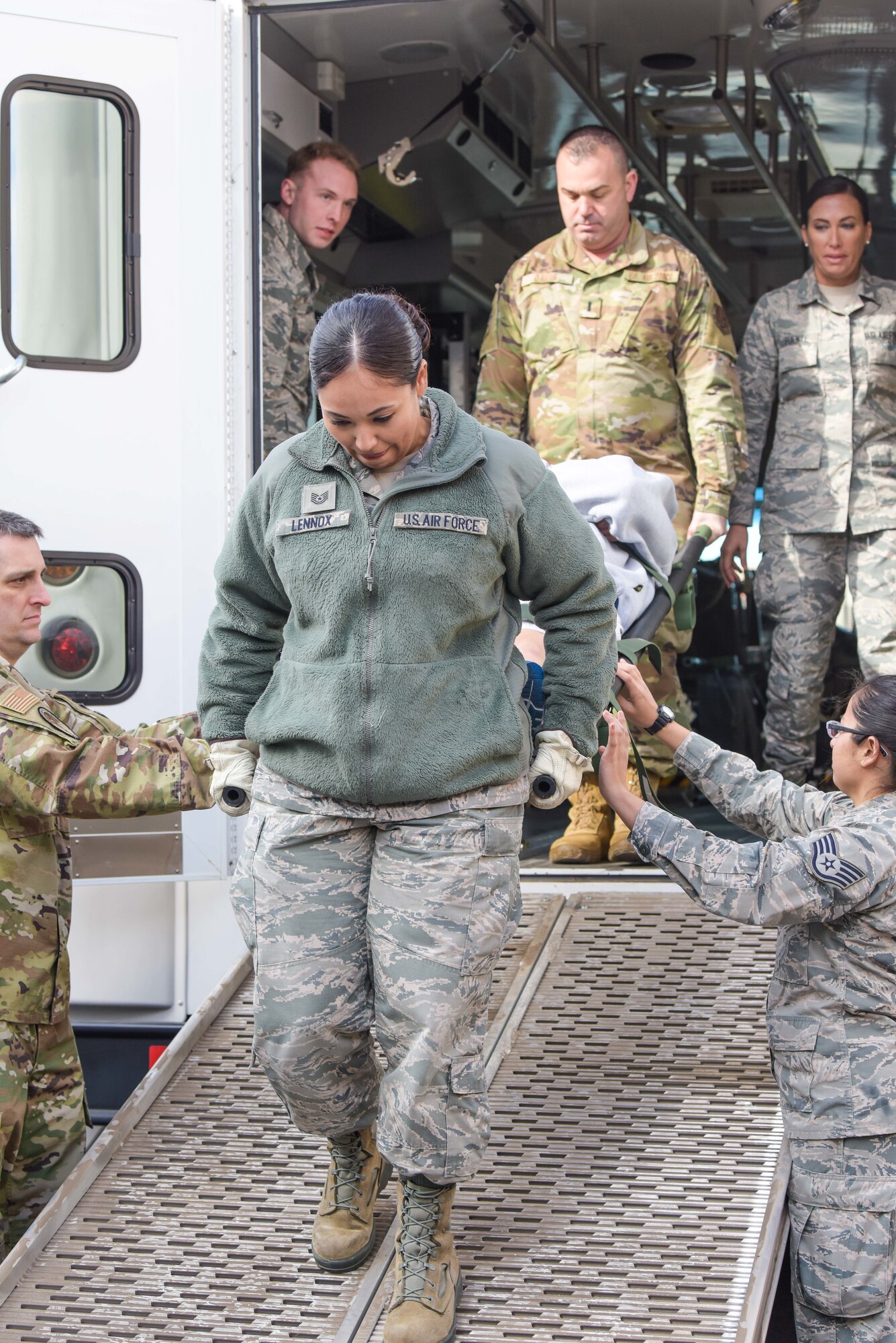 Nurses, pharmacy technicians and flight doctors were among the squadron members who participated in the National Disaster Medical System training exercise.