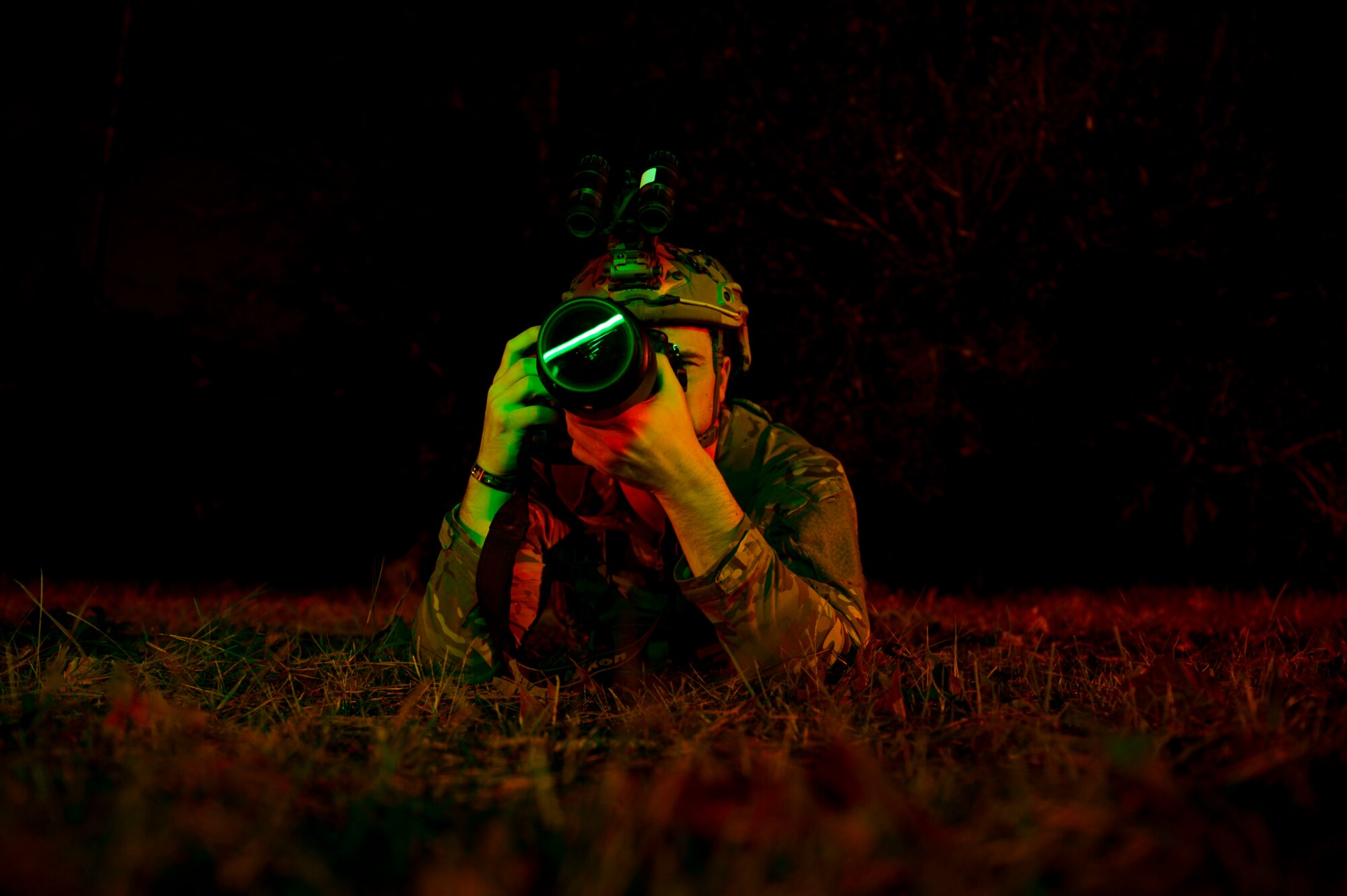 Senior Airman practices low-light photography