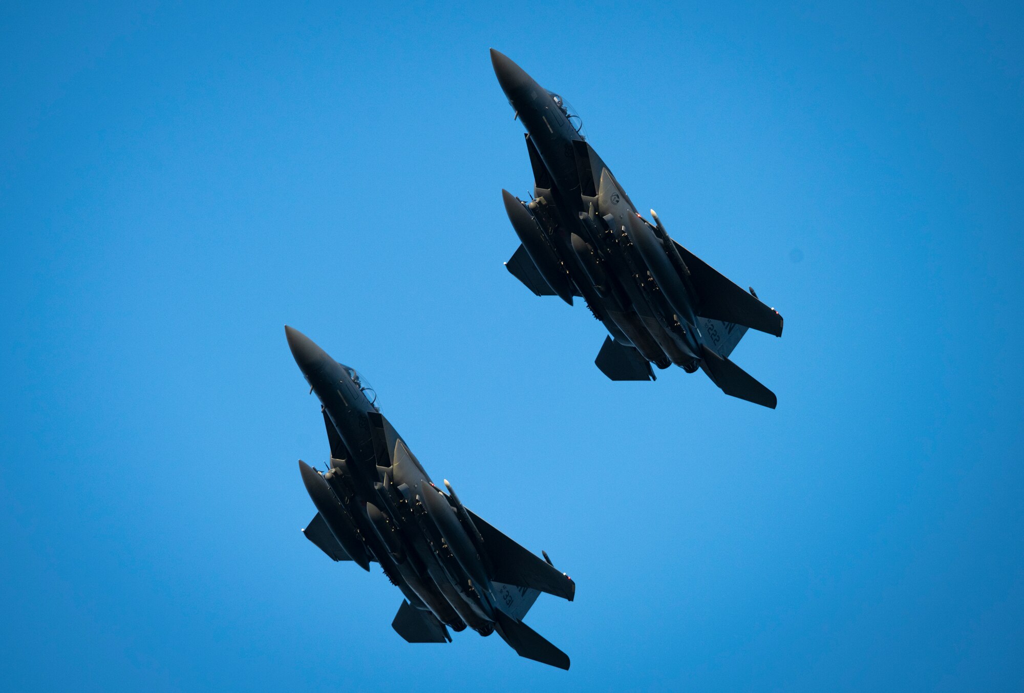 F-15E Strike Eagles fly during a ‘Furious 48’ exercise