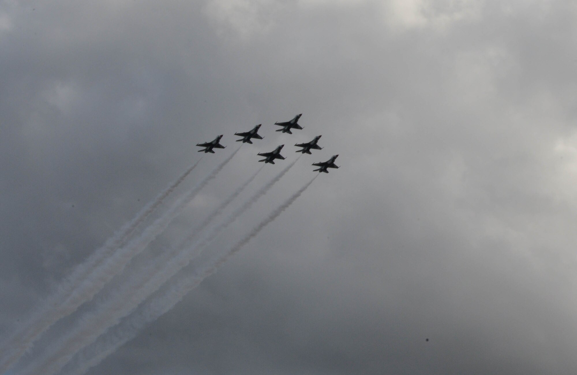The U.S. Air Force Air Demonstration Squadron, “Thunderbirds,”  perform the flyover at the 2020 Daytona 500.