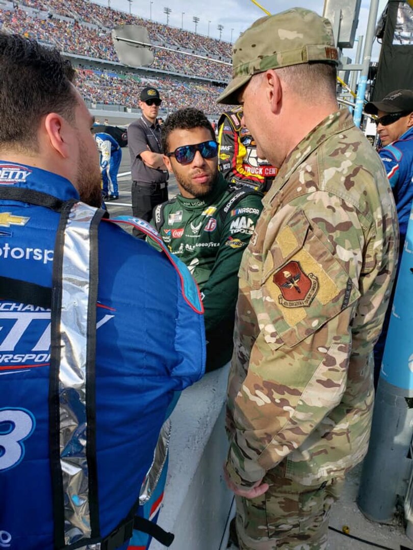 General Webb talks to Bubba Wallace