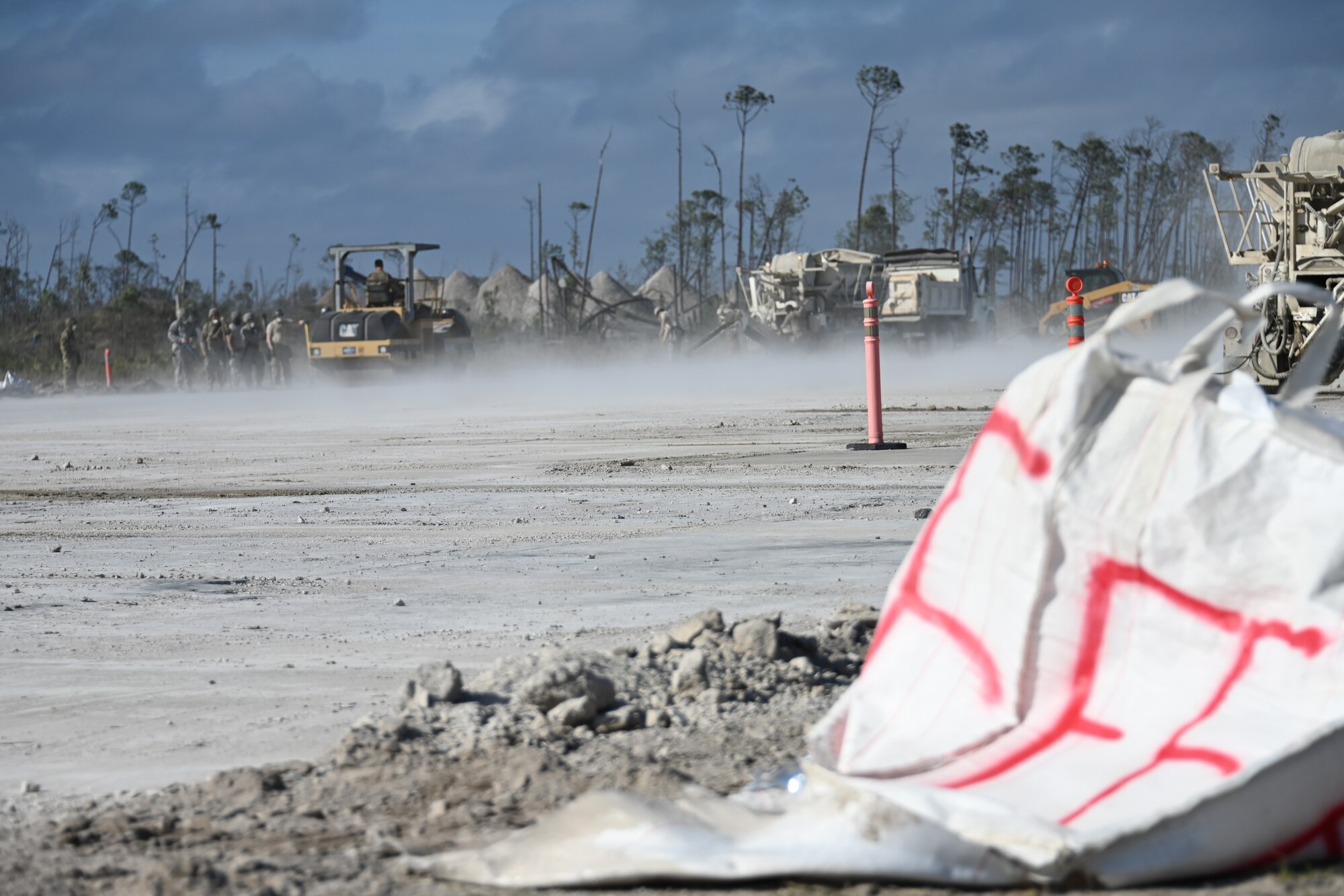 Photo of construction on runway.