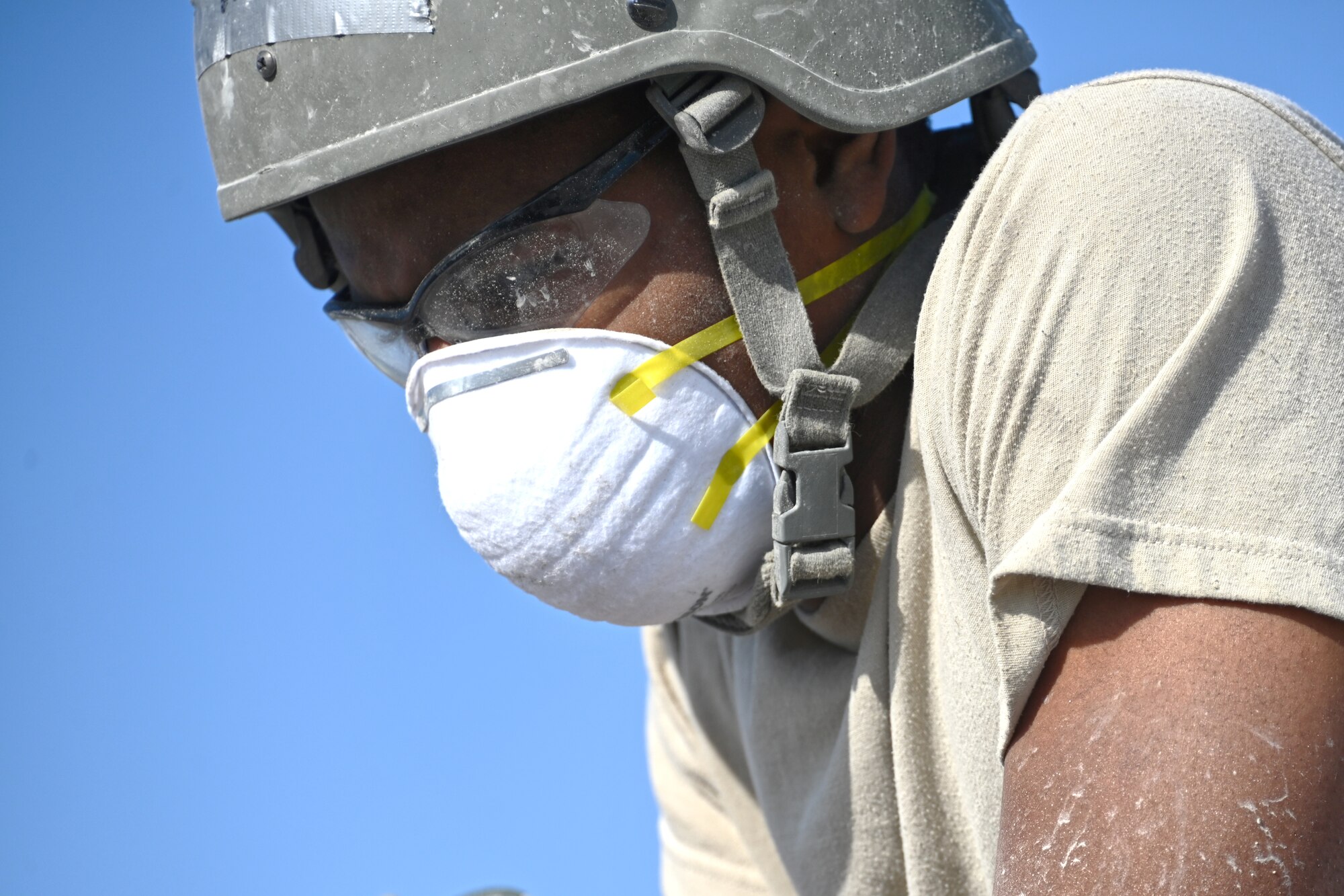 Photo of Airman dirty from work