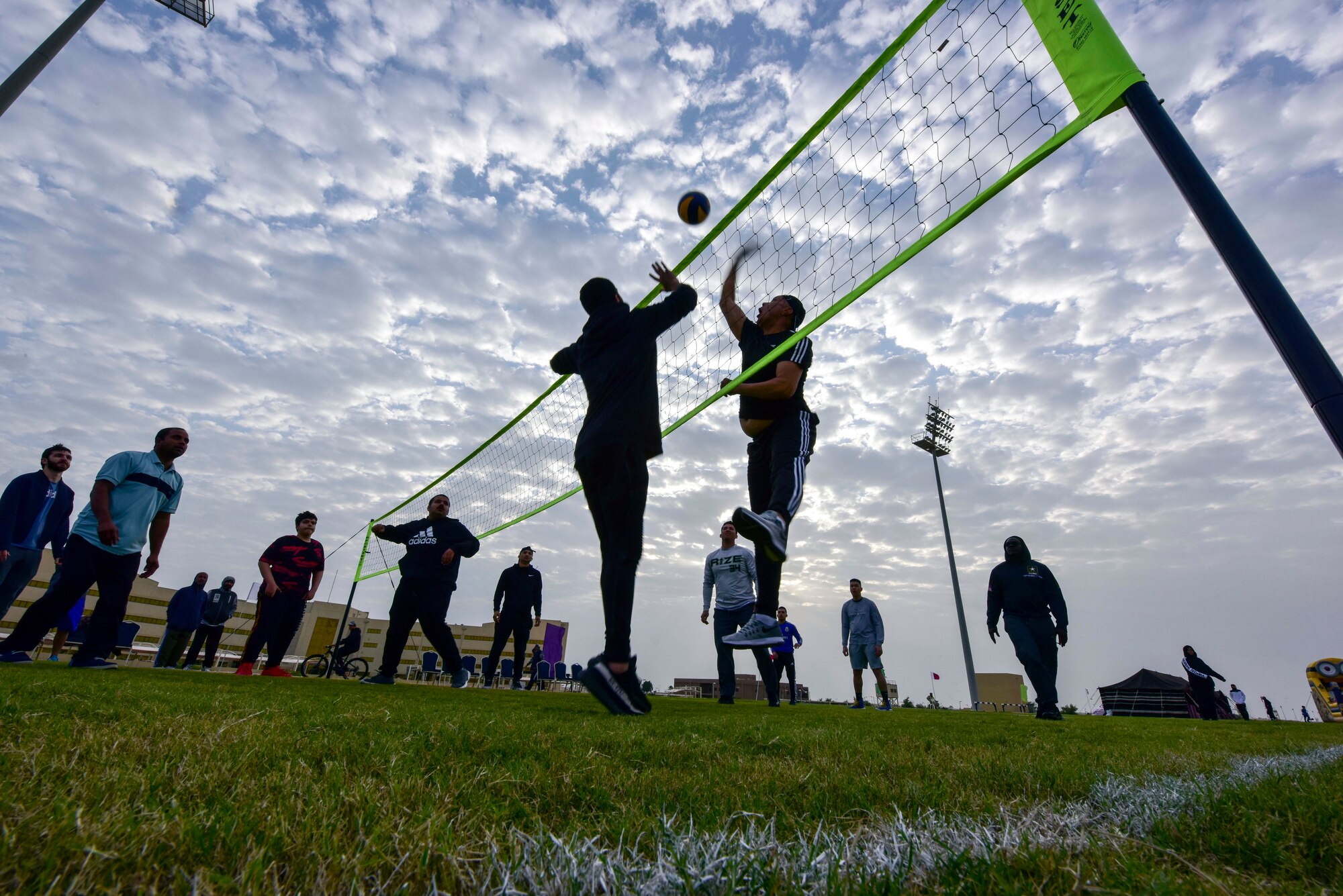 Airmen and coalition partners at Al Udeid Air Base, Qatar, competed in individual and team sports during Qatar’s National Sport Day on Feb. 11, 2020. Service members participated in a wide-variety of events ranging from soccer, basketball, volleyball, swimming, tennis, cricket, tug-of-war and more. National Sport Day is one of the largest holiday’s in Qatar and is celebrated on the second Tuesday of February each year, when everyone is encouraged to participate in sporting activities.