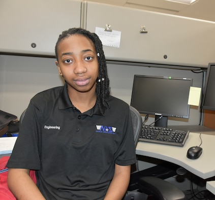 Ketura Bates is completing a co-op at Arnold Air Force Base this semester. (This image was altered by obscuring items for security purposes.)