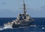 PACIFIC OCEAN (Jan. 27, 2020) The Arleigh Burke-class guided-missile destroyer USS Paul Hamilton (DDG 60) transits the Pacific Ocean Jan. 27, 2020. Paul Hamilton, part of the Theodore Roosevelt Carrier Strike Group, is on a scheduled deployment to the Indo-Pacific.