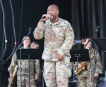 Staff Sgt. Tywon Bailey, assigned to the Florida Army Guard’s 13th Army Band, performs at Bayfront Park during the Miami Marathon Feb. 9, 2020. The band performs at events as part of the Florida Army Guard’s community outreach throughout the state.