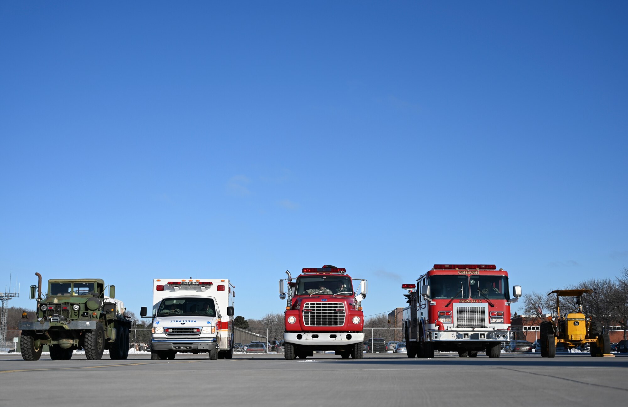 Vehicles lined up