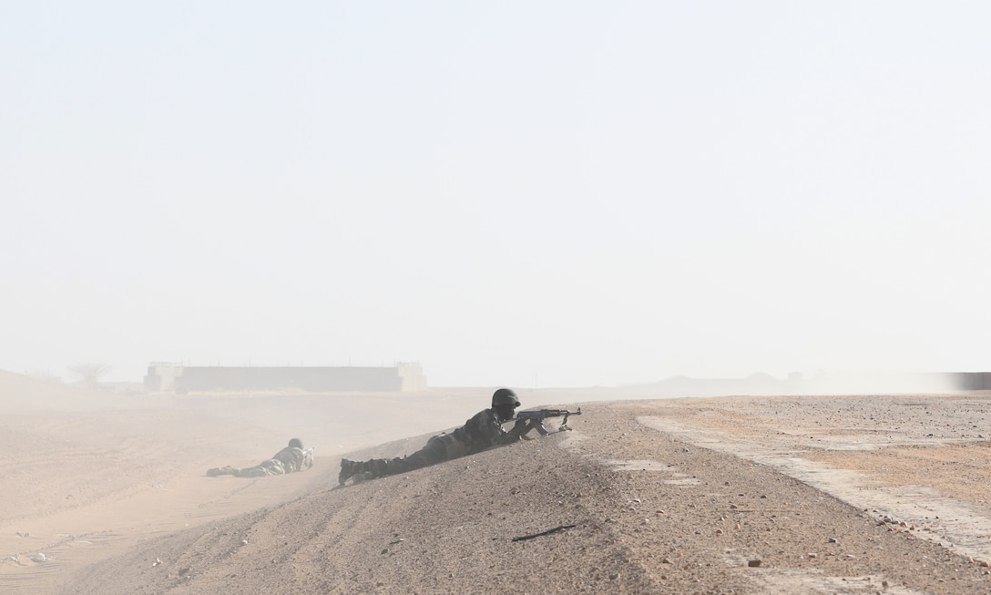 Photo of Niger Armed Forces personnel participating in a small unit tactics and operations course.