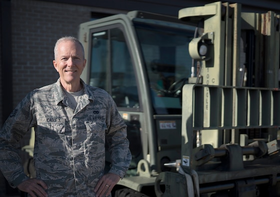 Staff Sgt. Jim Cagle, air terminal operations center controller in the 41st Aerial Port Squadron at Keesler Air Force Base, Mississippi. Prior to his five years with the 403rd Wing, Cagle served as a weapons system officer and fighter pilot in the Louisiana Air National Guard from 1980 to 1993. (Senior Airman Kristen Pittman)