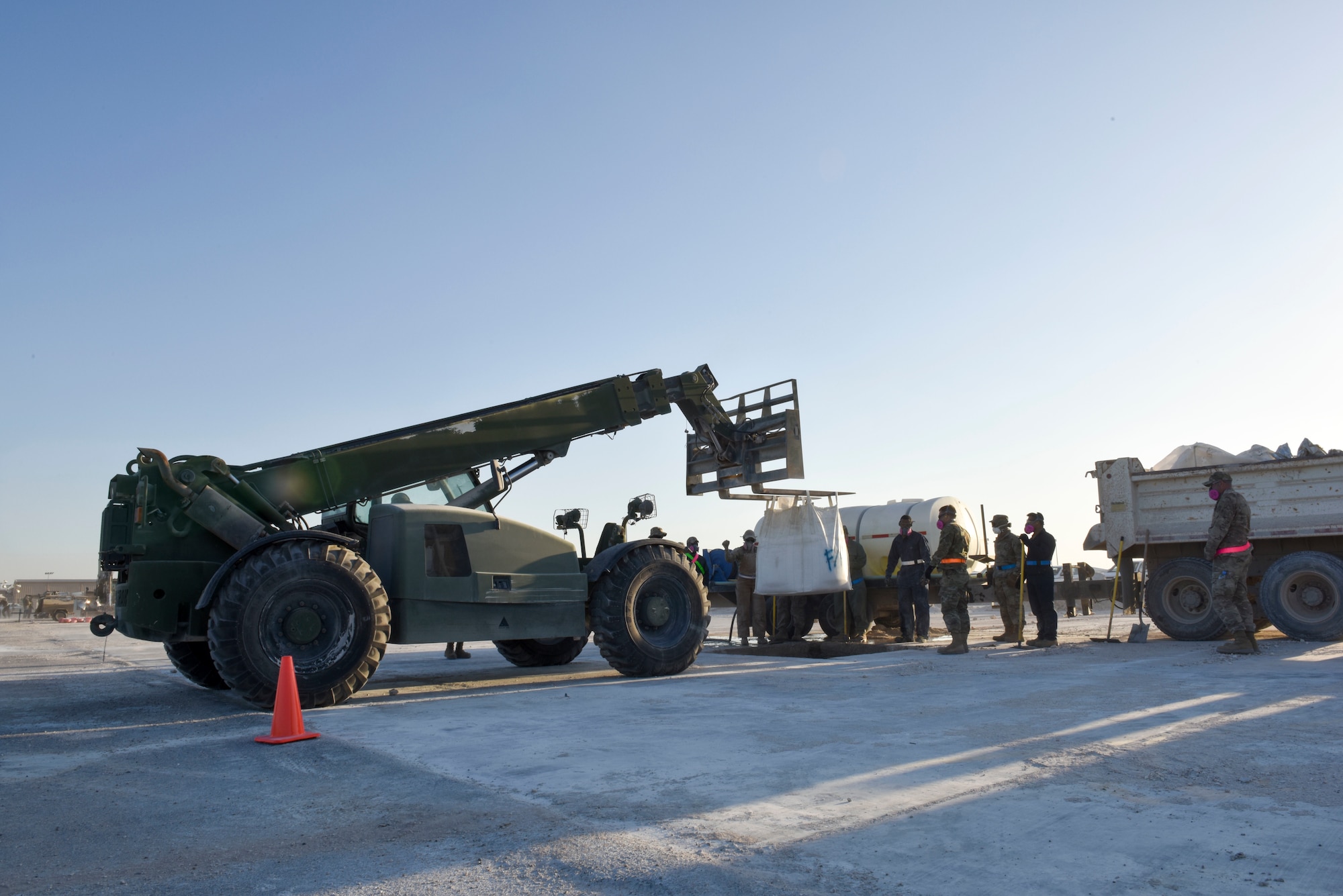 Airmen with the 379th Expeditionary Civil Engineering Squadron participated in Rapid Airfield Damage Recovery training at Al Udeid Air Base, Qatar from Feb. 10-12, 2020. The RADR training, conducted by a mobile team from the 435th Construction and Training Squadron at Ramstein Air Base, Germany, covers the steps necessary to rapidly repair runways and runway support structures to recover and resume operations on an airfield after an attack.