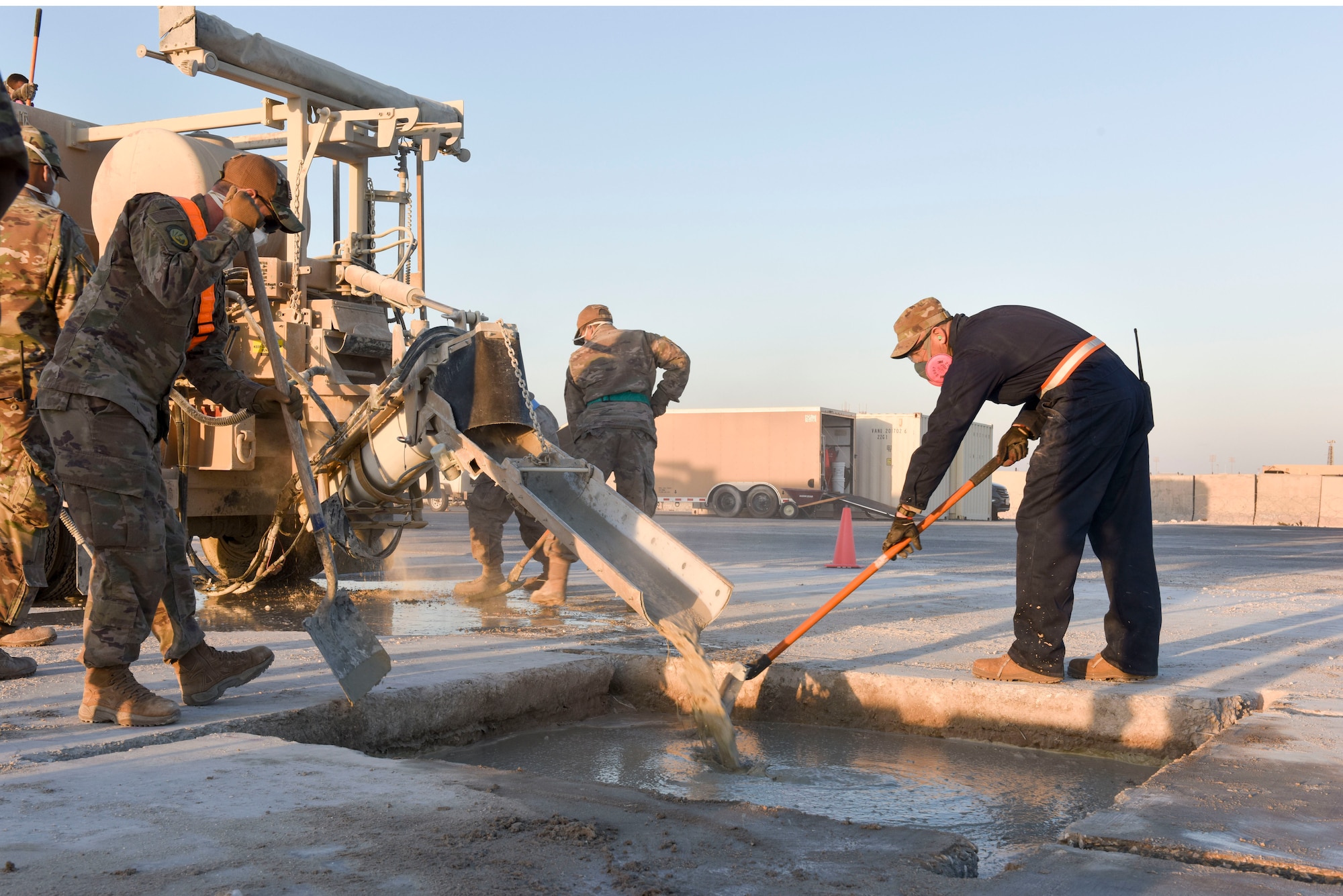 Airmen with the 379th Expeditionary Civil Engineering Squadron participated in Rapid Airfield Damage Recovery training at Al Udeid Air Base, Qatar from Feb. 10-12, 2020. The RADR training, conducted by a mobile team from the 435th Construction and Training Squadron at Ramstein Air Base, Germany, covers the steps necessary to rapidly repair runways and runway support structures to recover and resume operations on an airfield after an attack.