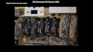 Thermal optic weapon sights, produced by the same Iranian-based manufacturer, which were seized by the USS NORMANDY in February.