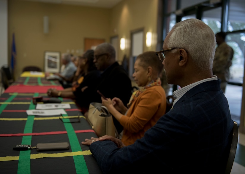 Members of the Charleston Area Branch of the Association for the Study of African American Life and History attend a luncheon discussing African Americans and their right to vote at the JB Charleston Chapel Annex, Feb. 13, 2020. The luncheon was one of many events JB Charleston is hosting to recognize Black History Month.