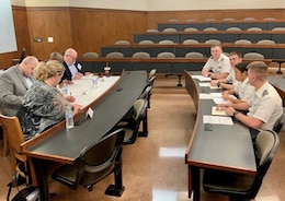 Members of Team Black Jacks of the West Point Cyber Policy Cyber Policy team sweeps Texas Cyber 9/12 competition: Team make their policy recommendations to the judges during the Atlantic Council's Cyber 9/12 Student Strategy Challenge at the University of Texas at Austin Law School