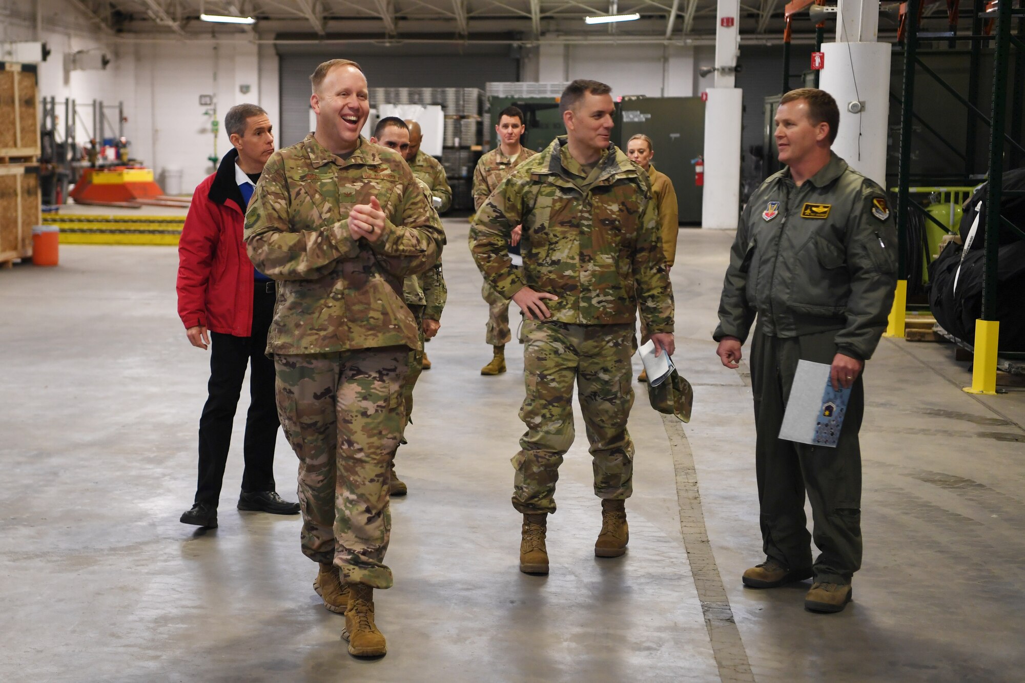 Photo of Brigadier General touring the Global Deployment Readiness Center
