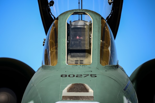 Pilot of an A-10C Thunderbolt II Demonstration Team pilot conducts pre-flight checks