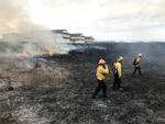 Environmental staff and contractors assigned to Fort Custer Training Center (FCTC), Michigan Army National Guard, Augusta, Mich., conduct prescribed burns Oct. 24, 2019. The controlled burn is one way Fort Custer preserves, protects and restores environmental quality and promotes eco-friendly stewardship.