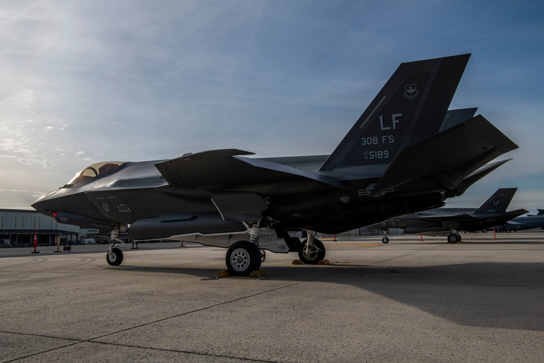 An F-35A Lightning II from Luke Air Force Base, Arizona, sits on the flight line at Dover AFB, Delaware, Feb. 18, 2020. Two F-35As recently returned from participating in the HX Challenge held near Tampere, Finland. During the HX Challenge, five different aircraft were tested for seven days, in Finnish weather conditions, to assess their ability to replace the current fleet of Finnish air force FA-18C and FA-18D Hornets. (U.S. Air Force photo by Senior Airman Christopher Quail)