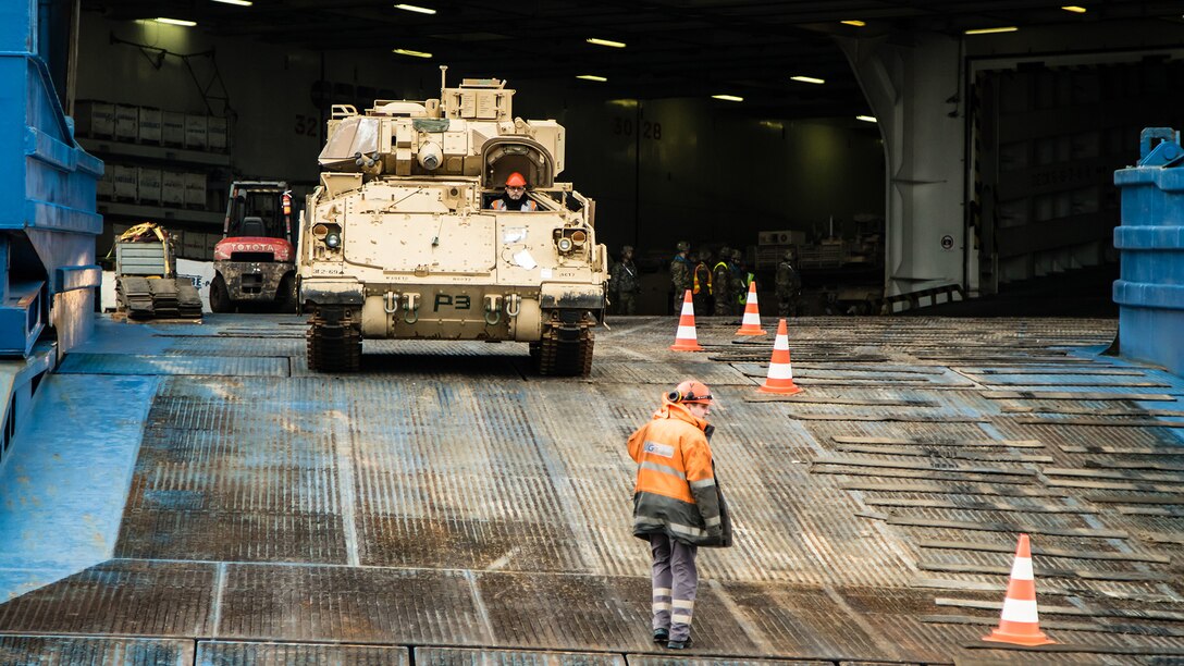 DEFENDER-Europe 20 equipment arrives at Bremerhaven, Germany