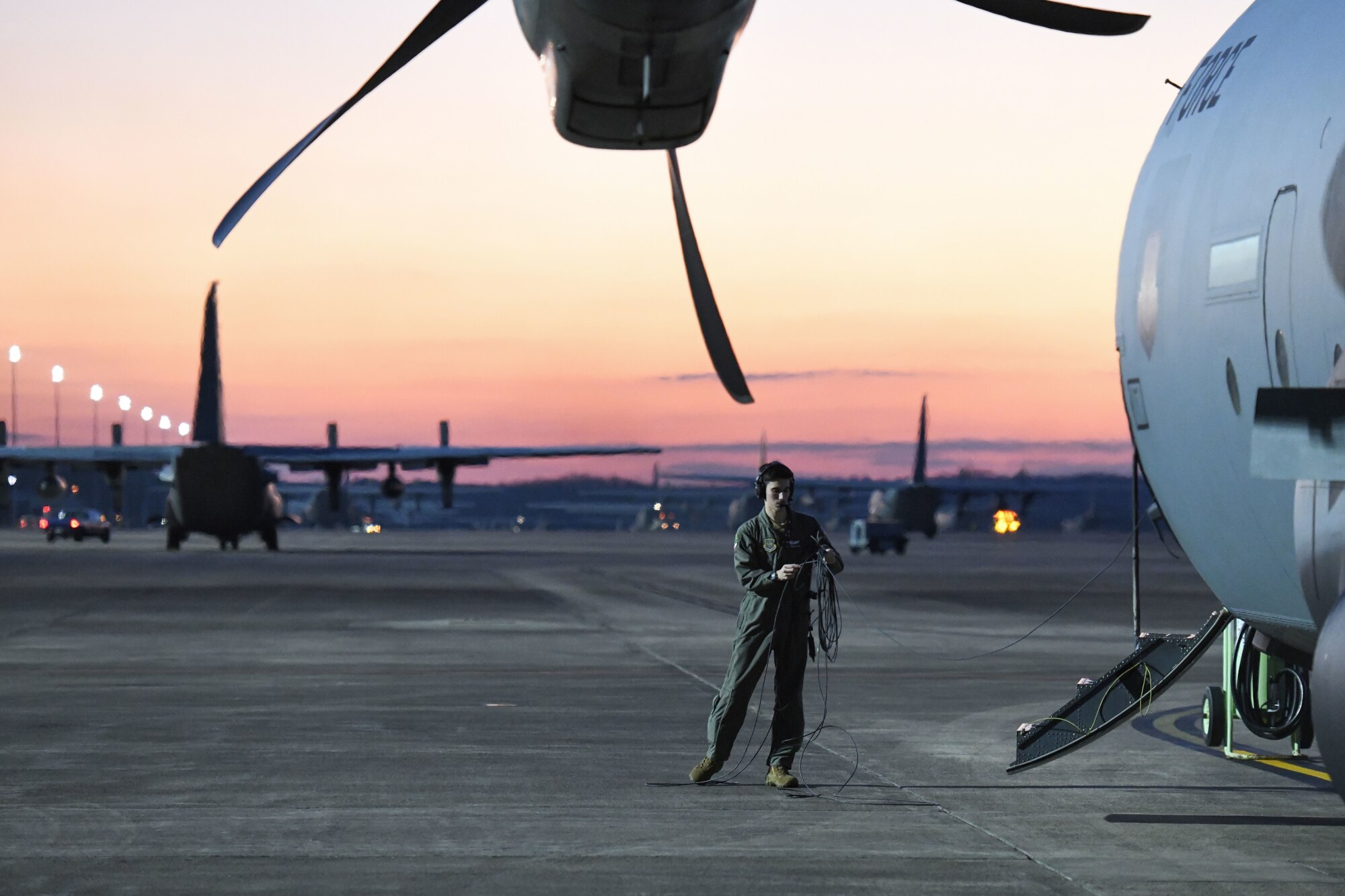 a man on a flightline