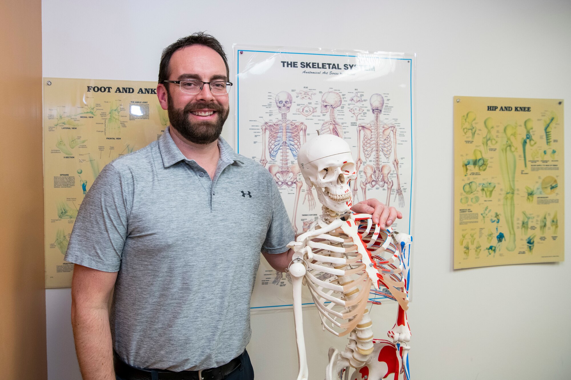 The Air Force Medical Service recognized Jason Wheeler, 559th Medical Squadron Diagnostics and Therapeutics Flight physical therapist, as its Biomedical Clinician Civilian of the Year for 2019. (Photo by Sabrina Fine)