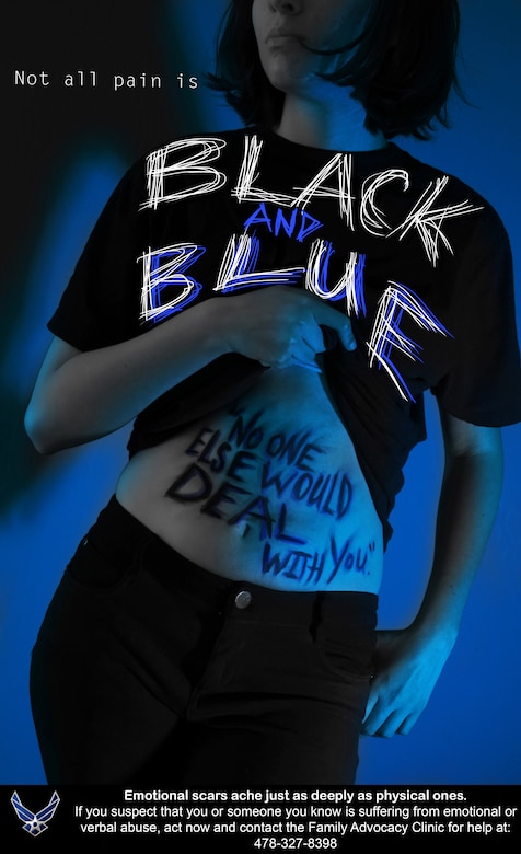 Photo illustration has a young teen holding shirt up with the words "No one else would deal with you" on the stomach, and the illustration says "Not all wounds are Black and Blue."