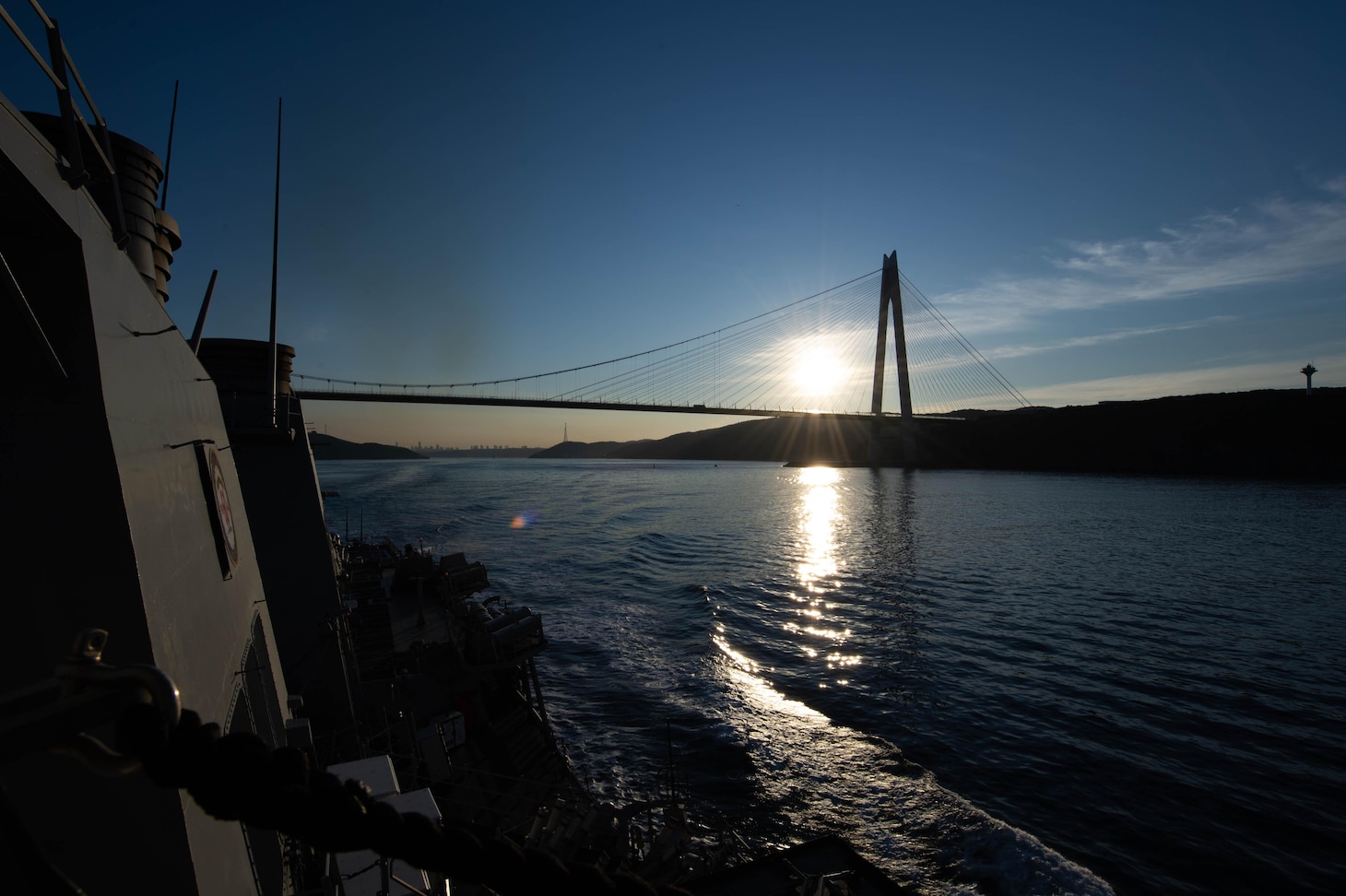 USS Ross en route to the Black Sea