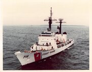 Overhead view from bow of USCGC Chase at sea