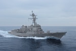 PASCAGOULA, Miss. (Feb. 22, 2020) The future USS Delbert D. Black sails in the Gulf of Mexico for builder's trials in late February. The Flight IIA Arleigh Burke-class destroyer successfully completed builder's trials Feb. 22 and will be underway again in March for acceptance trials.