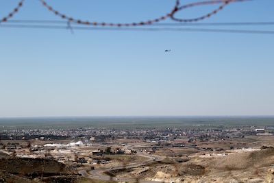 A U.S. Army AH-64 Apache scans the area for ISIS militants where members of the group are known to be hiding - near Iraq’s Makhmur mountains - Feb. 10, 2020. ISIS members attacked and injured several shepherds in the area the previous week before local fighters killed them. (U.S. Army photo by Sgt. Sean Harding)