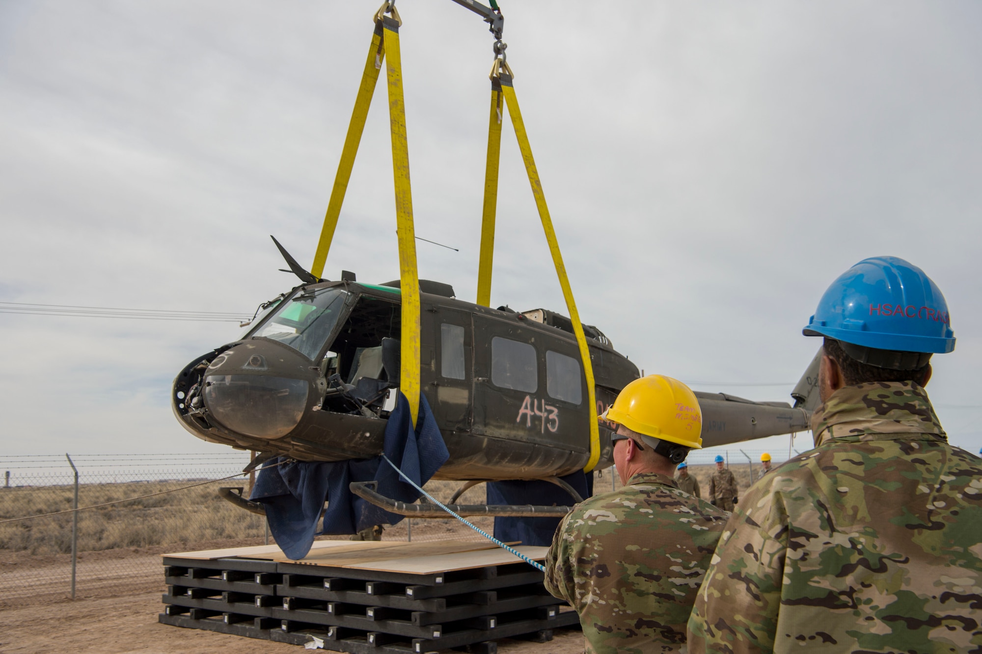 49th EMS and 49th CES perform lift training on aircraft