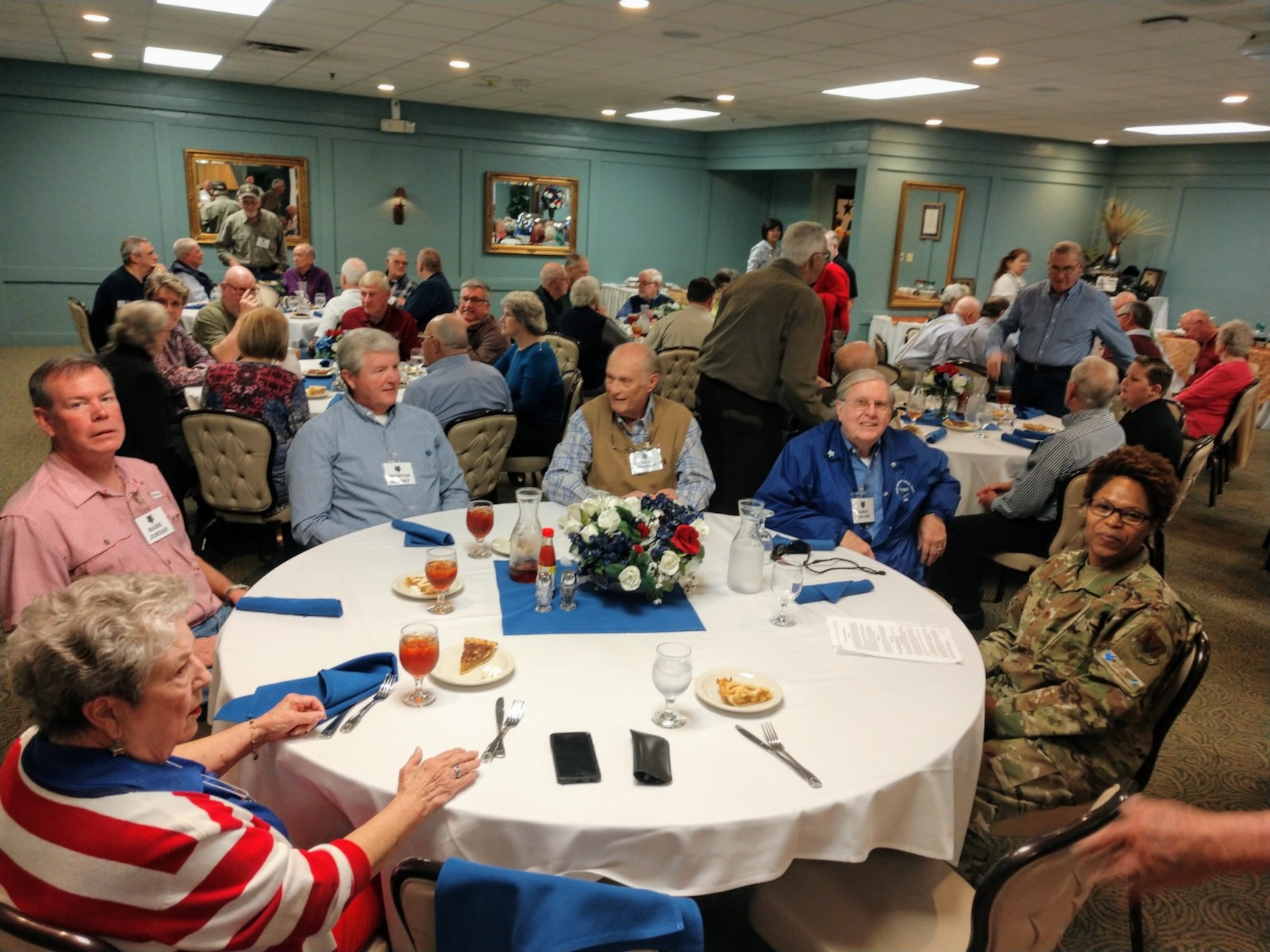 Retirees from the South Carolina Air National Guard gather for their monthly luncheon at the Fort Jackson NCO Club on Feb. 7, 2020.