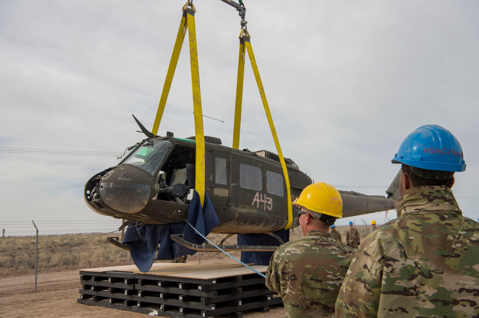 49th EMS and 49th CES perform lift training on aircraft