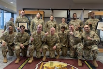 Six U.S. Army medical recruiters assigned to the 5th Medical Recruiting Battalion were presented Army Recruiter Rings by Army Maj. Gen. Frank M. Muth, commanding general, U.S. Army Recruiting Command at the 5th MRBn headquarters Feb. 24.