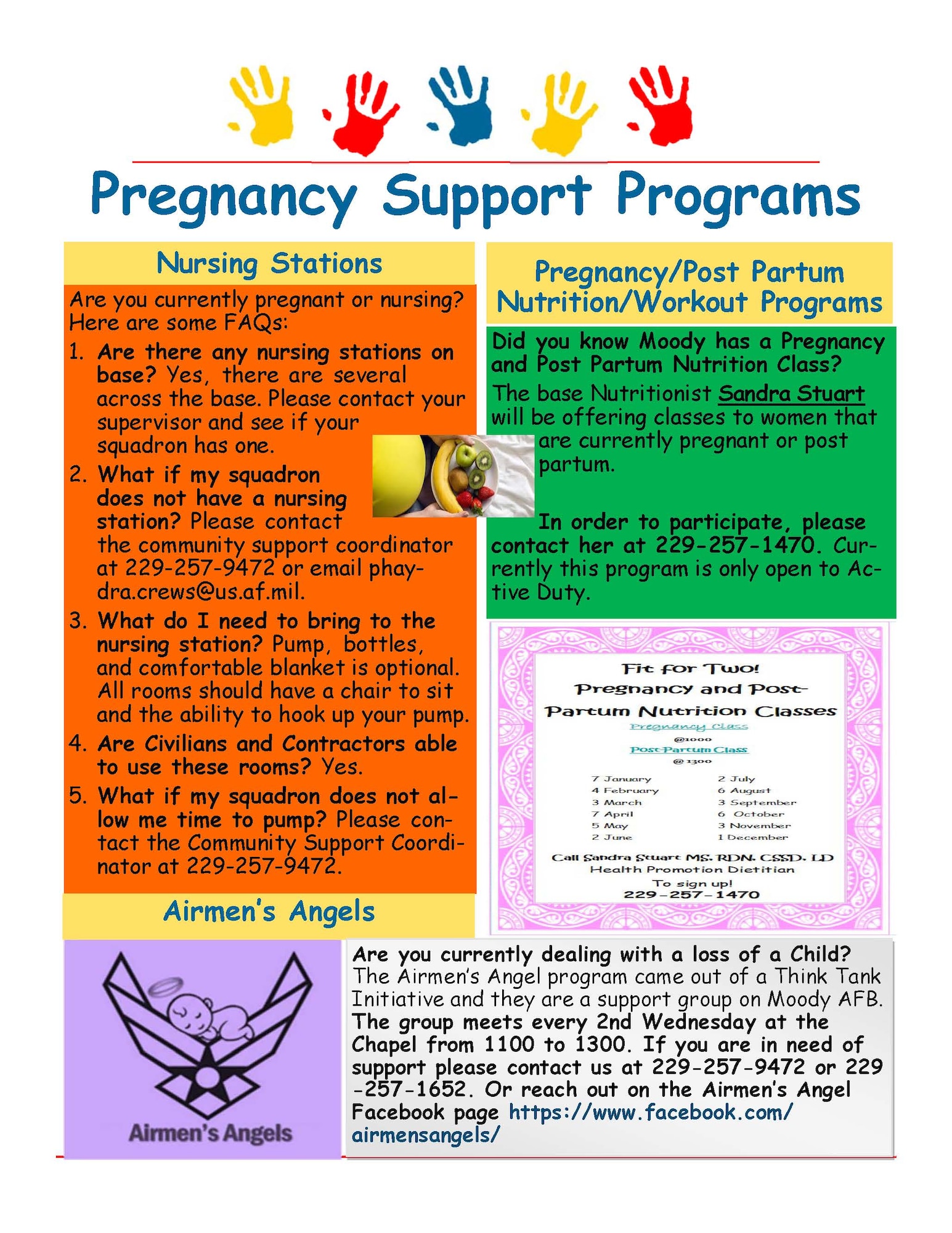 Graphic of Moody Air Force Base pregnancy support program