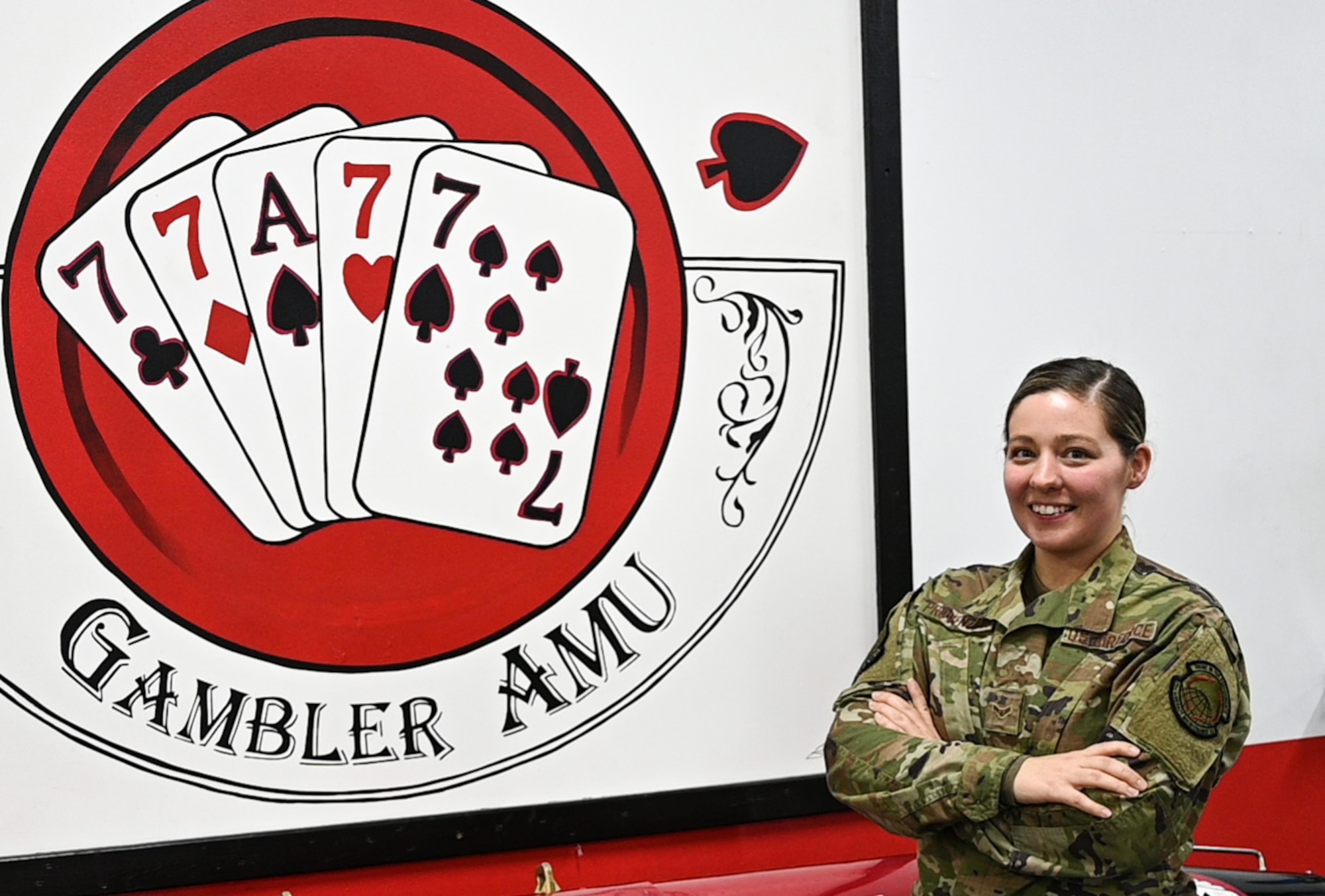 U.S. Air Force Airman 1st Class Kayla Provenzano, 77th Fighter Generation Squadron aerospace propulsion journeyman, stands for a photo at Shaw Air Force Base, South Carolina, Feb. 24, 2020.