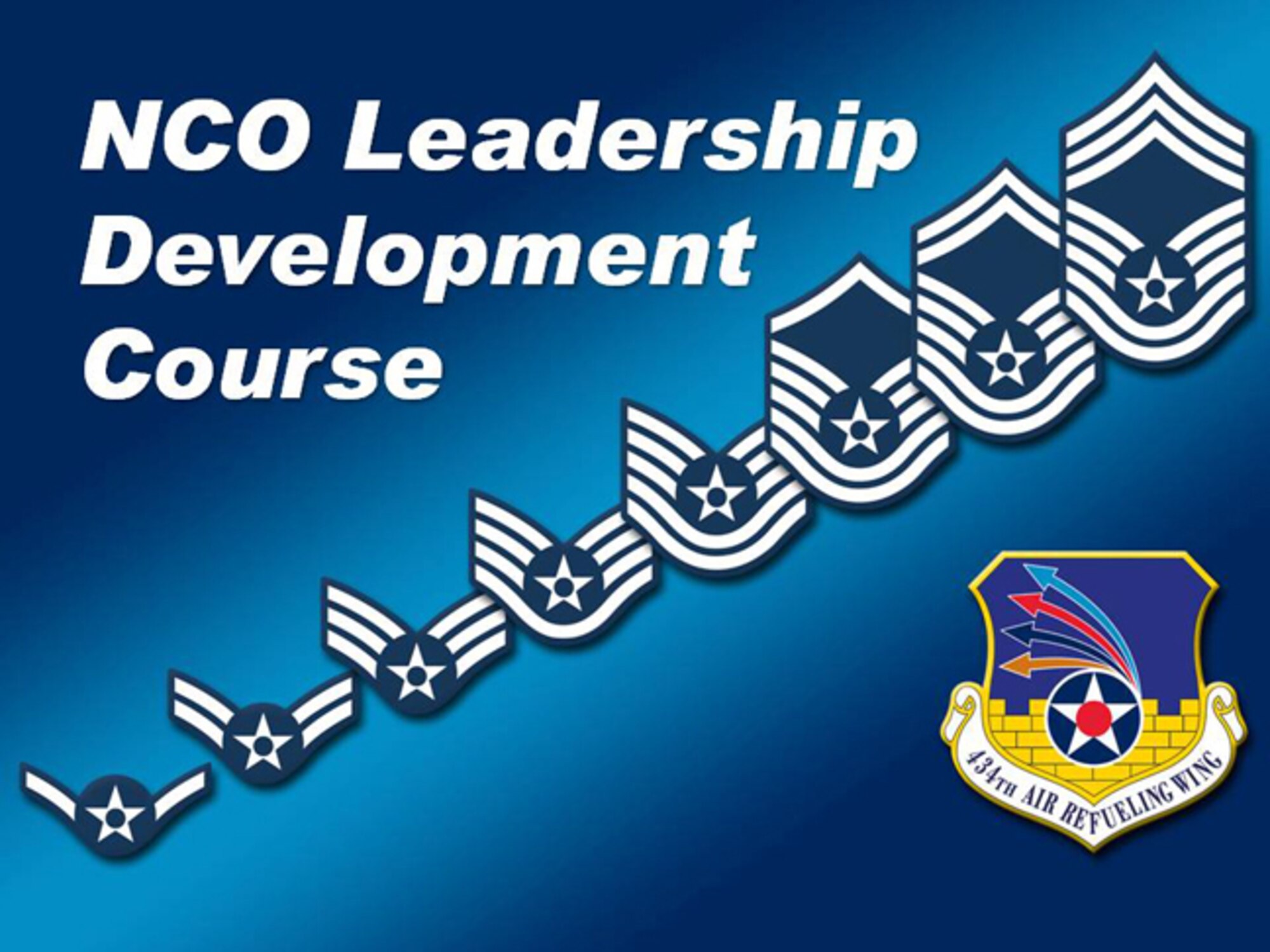 GRISSOM AIR RESERVE BASE, Ind., -- The 434th Force Support Squadron will be hosting the Air Force Reserve Command non-commissioned officer leadership development course here March 9-13, 2020. (U.S. Air Force graphic)