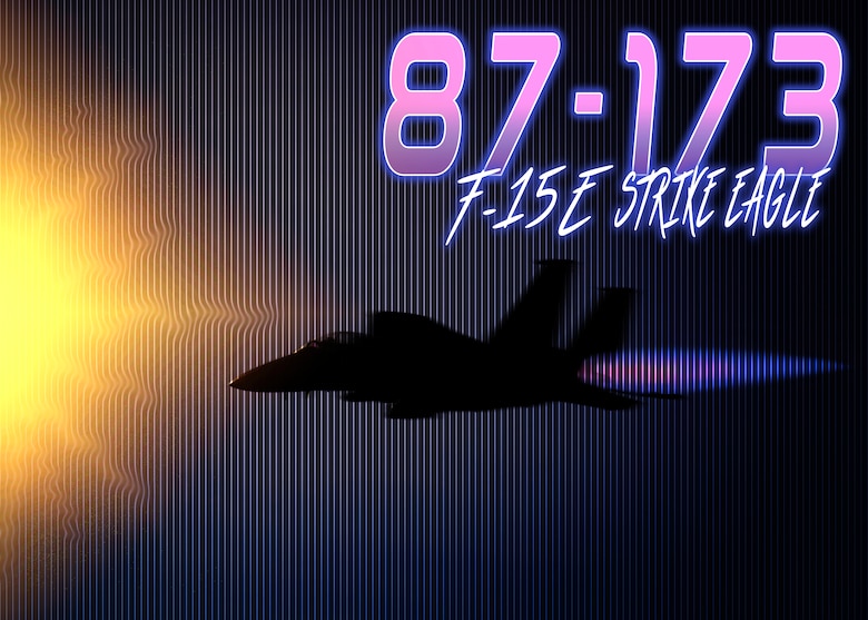 This U.S. Air Force graphic represents the F-15E Strike Eagle, tail number 87-173, assigned to the 389th Fighter Squadron at Mountain Home Air Force Base, Idaho. Jet 173 was the lead jet during the longest sortie performed by a fighter jet in mission called the 