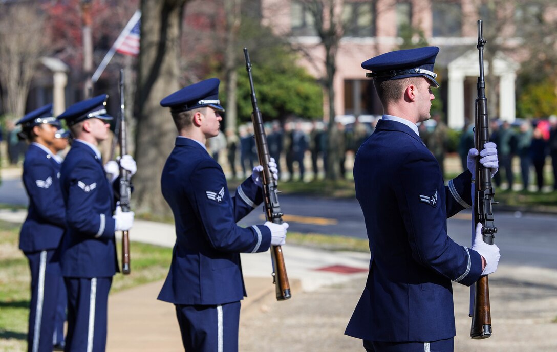 Approximately 1,000 Airmen, service members and civilians representing Joint Base Langley-Eustis, Virginia and Air Combat Command, rendered a final salute to U.S. Air Force Lt. Col. Paul K. "Tabs" Voss and his family. Voss, a 25-year veteran who passed away while deployed to Afghanistan in support of Operation Freedom's Sentinel, was the ops division branch chief at ACC Headquarters. This marks the end of Voss' watch as we honor his service, dedication and sacrifice to our country. (U.S. Air Force photo by Airman 1st Class Marcus Bullock)