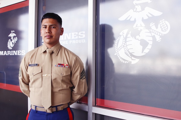 RIVERSIDE, Calif. – Being thrown into an emergency can be frightening and confusing, especially when a person’s life is at risk. That is something U.S. Marine Corps Sgt. Thomas Zandate, a recruiter out of Recruiting Substation Pomona, Recruiting Station Riverside, 12th Marine Corps District, can tell you firsthand when he noticed a man in need of medical attention. On February 20, 2020, Zandate’s heroic actions saved a man’s life in a parking lot off of Rio Rancho Rd. in Pomona, Calif.