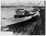 Louisiana - In this historical photograph taken Oct. 1, 1966, the U.S. Coast Guard Cutter Dallas can be seen being built in the Avondale Shipyards in Louisiana.  (U.S. Coast Guard photograph.)