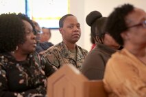 The Base Chapel aboard Marine Corps Logistics Base Albany was nearly filled to capacity as active-duty and civilian personnel, community leaders and others came together to observe Black History Month, Feb. 25.