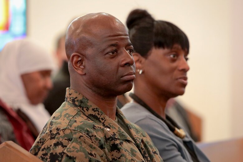The Base Chapel aboard Marine Corps Logistics Base Albany was nearly filled to capacity as active-duty and civilian personnel, community leaders and others came together to observe Black History Month, Feb. 25.